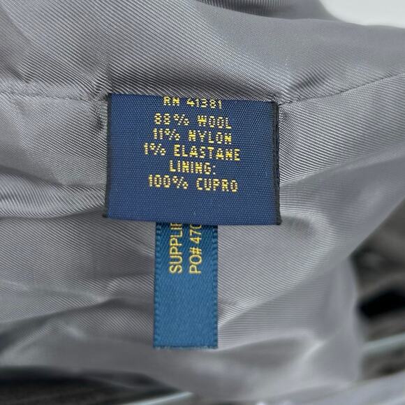 New Polo Ralph Lauren Wool Blend Trouser Pants Gray Tie Waist Womens Size 14 - Picture 7 of 11